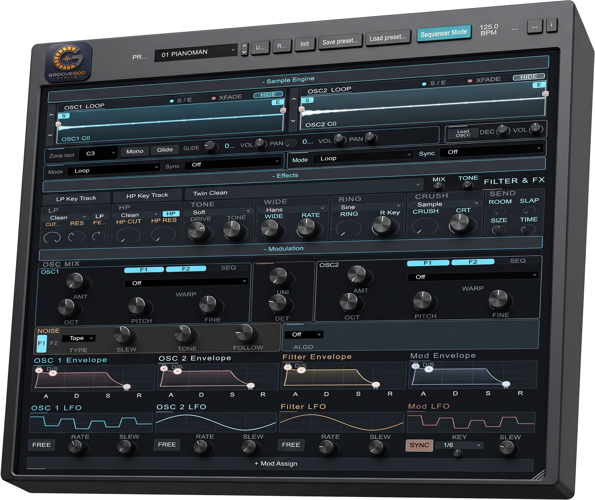 GrooveGod Apollo modern studio render